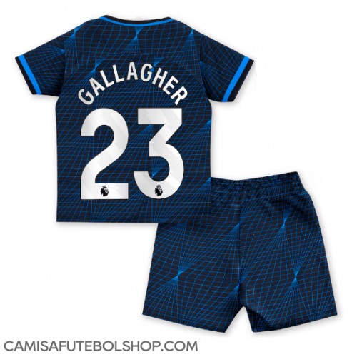 Camisa de time de futebol Chelsea Conor Gallagher #23 Replicas 2º Equipamento Infantil 2023-24 Manga Curta (+ Calças curtas)